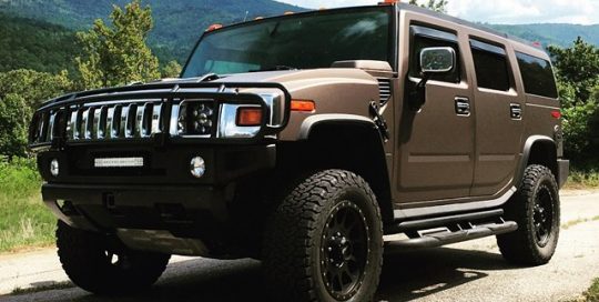 Hummer wrapped in Matte Brown Metallic vinyl