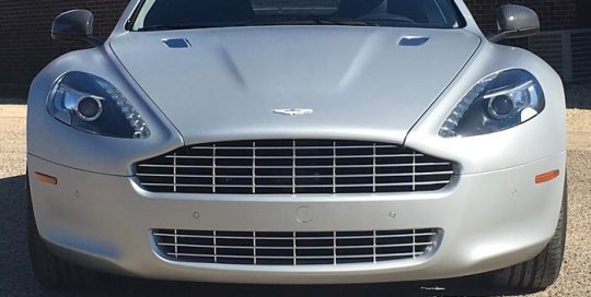 Astonmartin Rapide wrapped in Avery SW Matte Silver Metallic vinyl