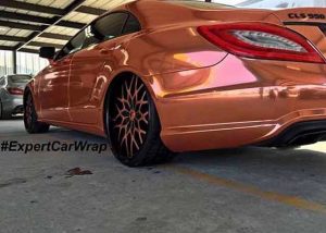 Mercedes Benz wrapped in Arlon Copper Chrome vinyl