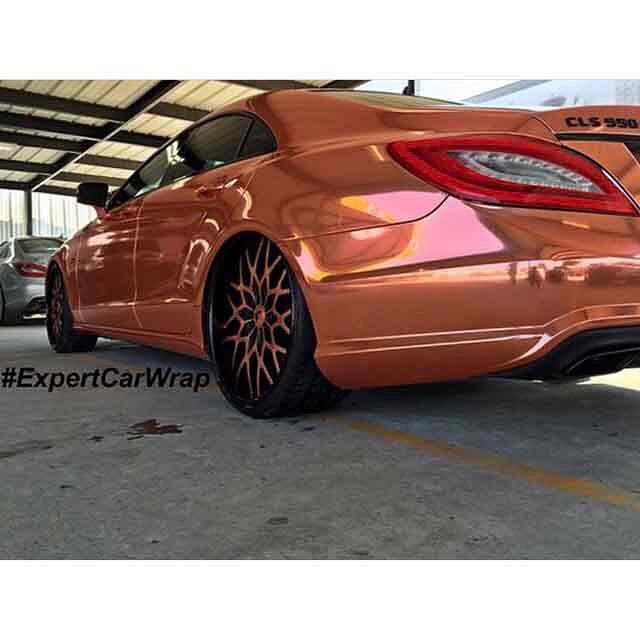 Mercedes Benz wrapped in Arlon Copper Chrome vinyl