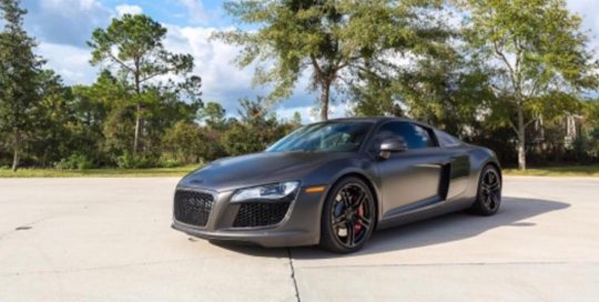 Audi R8 wrapped in Avery SW Matte Metallic Grigio vinyl