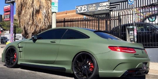 Mercedes Benz S23 Matte Military Green wrapped in Matte Military Green vinyl