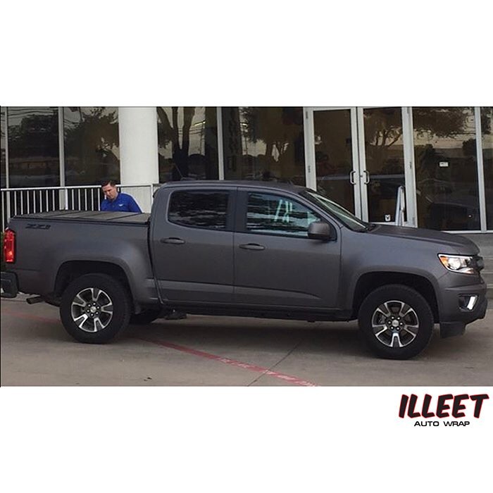 Chevrolet Colorado wrapped in Avery SW Matte Charcoal Metallic vinyl