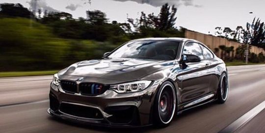 BMW M-4 wrapped in Avery SW Black Chrome vinyl