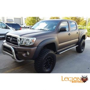 Toyota Tacoma wrapped in Matte Brown Metallic vinyl