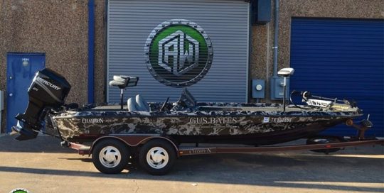Commercial Boat wrapped in custom printed 3M SV480mC vinyl
