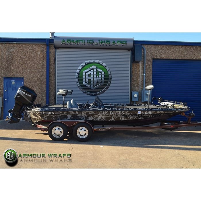 Commercial Boat wrapped in custom printed 3M SV480mC vinyl