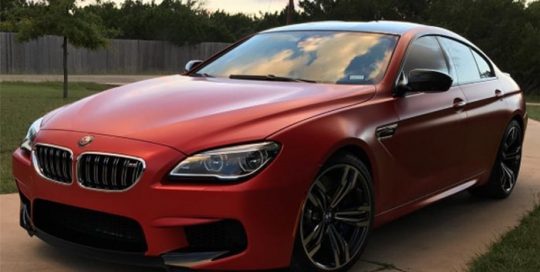 BMW M-6 wrapped in Satin Smoldering Red vinyl