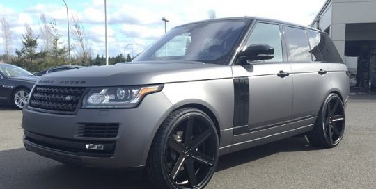Range Rover wrapped in Matte Dark Gray vinyl
