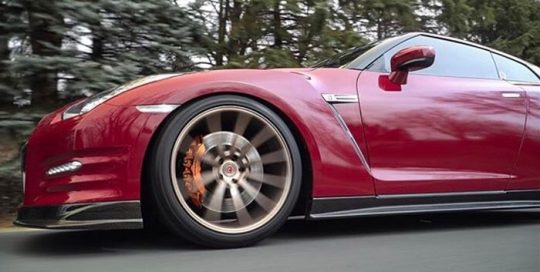 GTR wrapped in Gloss Cinder Spark Red vinyl