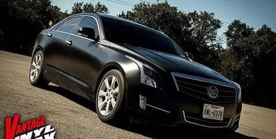 Cadillac Series wrapped in Avery SW Satin Black vinyl