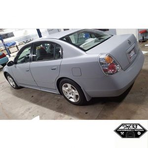 Nissan Altima wrapped in Avery SW Matte Dark Grey vinyl
