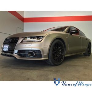 Audi A7 wrapped in Matte Gray Aluminum vinyl