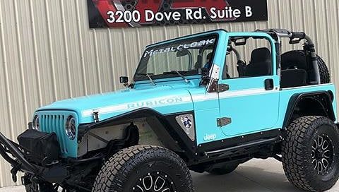 Jeep Wrangler wrapped in Satin Key West vinyl