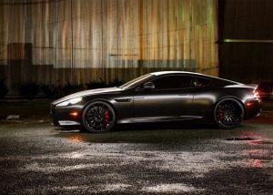 Astonmartin DB9 wrapped in Avery SW Satin Black vinyl