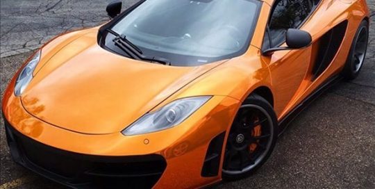 McLaren MP412C wrapped in Avery SW Chrome overlaminated with the new Avery SF Transparent Orange vinyl