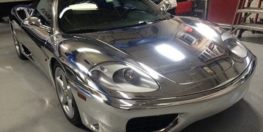 Ferrari 360 wrapped in Avery SW Chrome vinyl