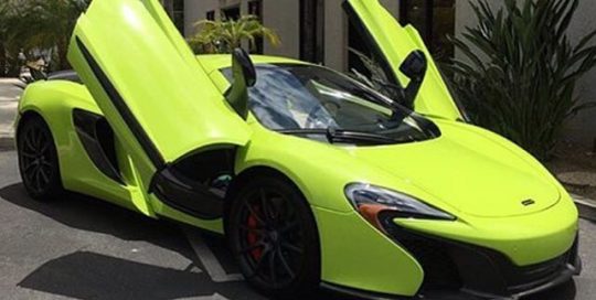 McLaren wrapped in Avery SW Lime Green vinyl