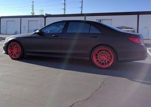 Mercedes Benz wrapped in Avery SW Matte Black vinyl