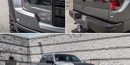 Ford Raptor wrapped in Avery SW Matte Gunmetal Metallic vinyl