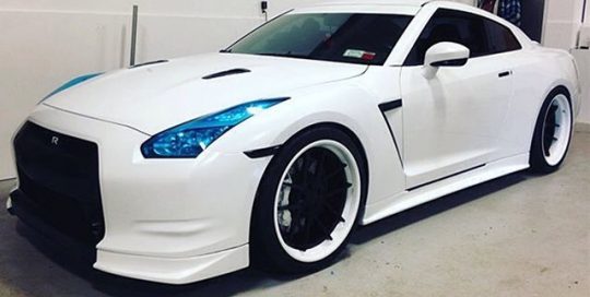 Nissan GTR wrapped in Avery SW Diamond White vinyl