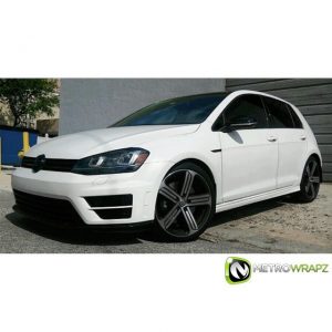 VW Golf GTI wrapped in Matte White vinyl