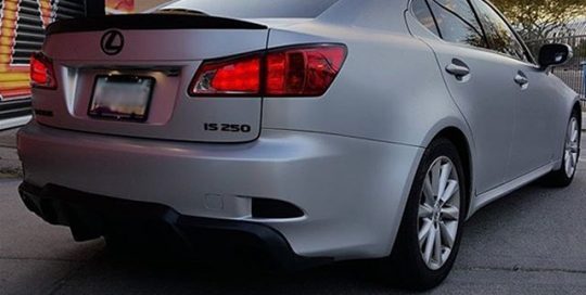 Lexus IS250 wrapped in Satin White Aluminum vinyl