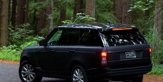 Range Rover wrapped in Matte Deep Black vinyl