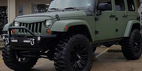 Chevrolet Truck Wrangler wrapped in Matte Military Green vinyl