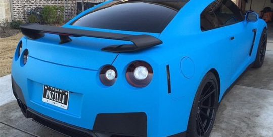 Nissan GTR wrapped in Arlon UPP Matte Riviera Blue vinyl