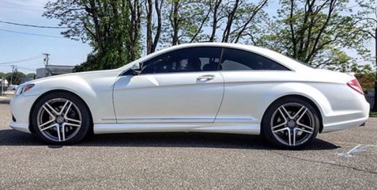 Mercedes Benz CL550 wrapped in Avery SW Satin Pearl White vinyl