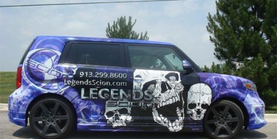 Scion XB wrapped in using custom printed 3M IJ180C vinyl