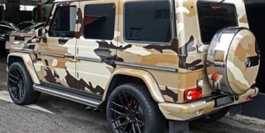 Gwagon Jeep Series wrapped in custom printed Camo on 3M IJ180Cv3 vinyl