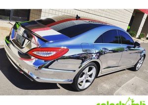 Mercedes Benz CLS550 wrapped Avery SW Silver Chrome vi