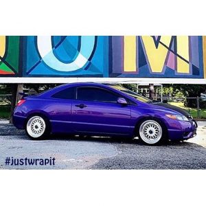 Honda Civic wrapped in Orafol 970RA Violet Metallic vinyl