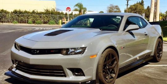 Camaro wrapped in Avery SW Gloss Dark Grey vinyl