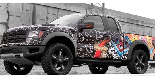 Ford Raptor wrapped in custom printed 3M 180Cv3 vinyl