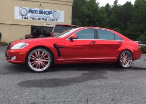 Mercedes Benz S-550 wrapped in Avery SW Red Chrome vinyl