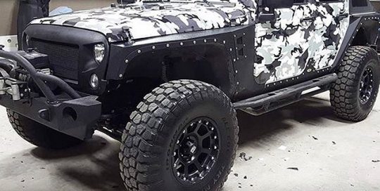 Jeep Wrangler wrapped in Custom printed 3M IJ180Cv3