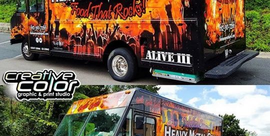 Commercial Food Truck wrapped in ustom printed 3M IJ180Cv3 vinyl