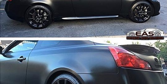 Infiniti G-37S wrapped in Avery SW Satin Black vinyl