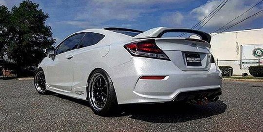 Honda Civic SI wrapped in Avery SW Diamond Silver Metallic vinyl