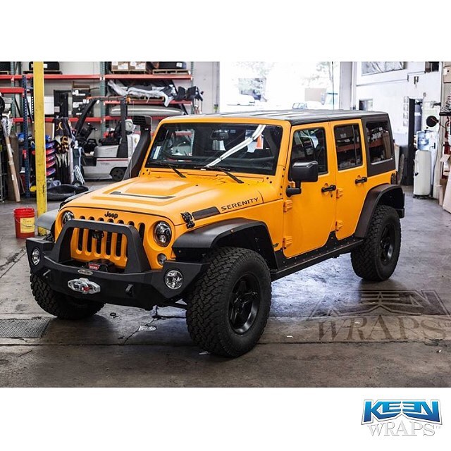 Jeep Wrangler wrapped in Matte Orange vinyl Jeep Wrangler wrapped in Matte Orange vinyl