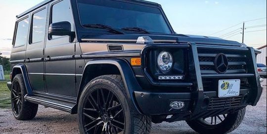 Mercedes Gwagon wrapped in Satin Black vinyl