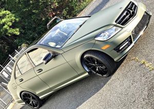Mercedes Benz Class wrapped in Matte Military Green vinyl