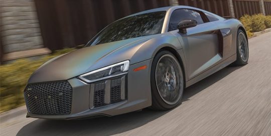 Audi wrapped in 3M Satin Flip Psychedelic vinyl