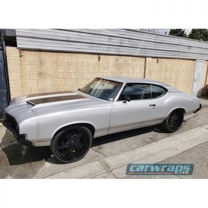 Cutlass wrapped in 3M 1080 Satin White Aluminum and Gloss Black vinyls