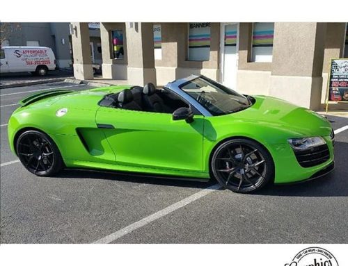 Audi R8 Spyder Wrapped in Avery Gloss Grass Green Vinyl
