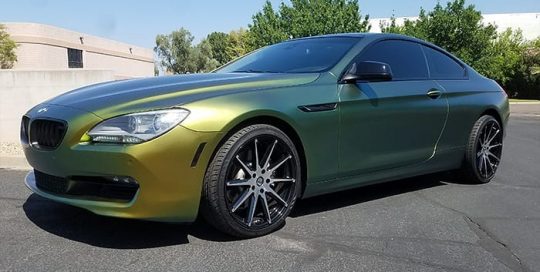 BMW 640i Wrapped in Avery ColorFlow Satin Fresh Spring GoldSilver Shade Shifting Vinyl