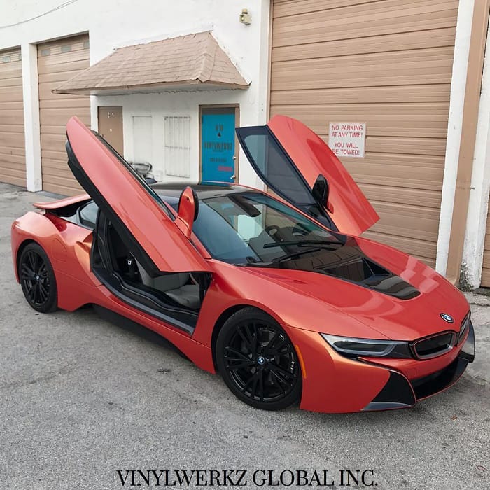 Bmw I8 Wrapped In Orafol Shift Effect Gloss Sunset Shift Redorange